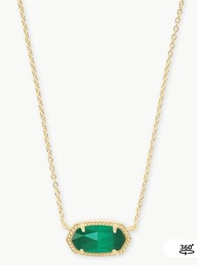 Kendra Scott Elisa emerald green Gold Tone Necklace